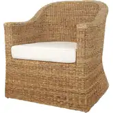 Earwyn Accent Arm Chair in Natural Abaca & Neutral Fabric